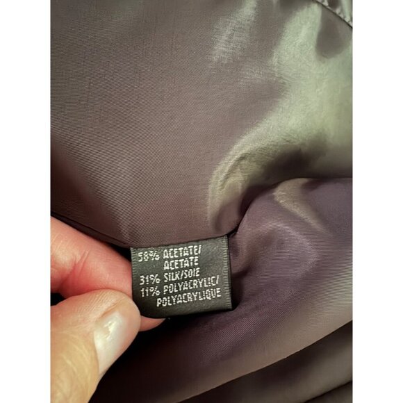 Lafayette 148 New York Black Crinkle Open Front Silk Blend Dressy Blazer Size 4 - Picture 8 of 12